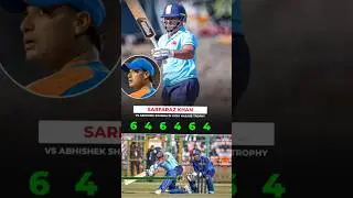 Sarfraz Khan smashed 6,4,6,4,6,4, 30* runs in a single over of A.S.🔥 #sarfrazkhan #fire #ytshorts
