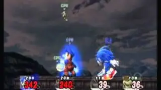 Brawl Hacks - Giant Sonic & Mario v.s. Wolf & Bowser