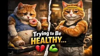 Cats are always striving to be healthier every day #catlover #funnycat #RealisticAI #meowmeow