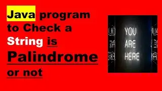 Palindrome String Check | Program in JAVA | Basic Java program Frequently asked question.