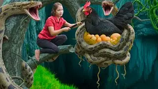 Harvesting Dragon Foot Chicken In The Rainforest Goes to Market Sell | KFC Grilled Chicken.