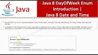 Java 8 DayOfWeek Enum Introduction | Java 8 Date and Time | Java Date and Time