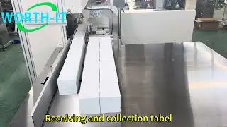 Storage table for 7 times 7 stacked papers with continuous auto paper banding after paper cutting