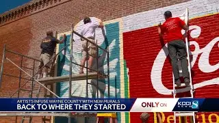 Artists flood tiny Iowa county to create 16 murals
