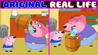 Daddy Dog Spent Drinking Barrel Water!!! - Peppa Pig Original vs Real life Peppa Pig Animation