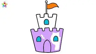 How to draw easy castle for kids.Easiest Castle Drawing and coloring painting for kids and toddlers.
