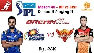 Match 48 || MI vs SRH || Dream 11 Playing 11 || (8th May, 2017)