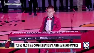 South Florida 7-year-old impresses with National Anthem performance at Miami Heat game