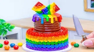 Rainbow Sweet Cake Recipe 🍰 | Relaxing Chocolate Drip ASMR