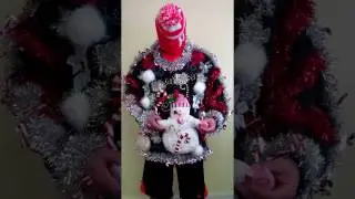 It's A Marsh-mellow World animated, light up Ugly Christmas Sweater, Musical