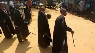 Eastern obolo chiefs showing their traditional dance skill