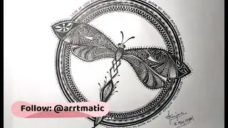 Zentangle Art - The Butterfly  Pen Art Drawing (TimeLapse) | YT01