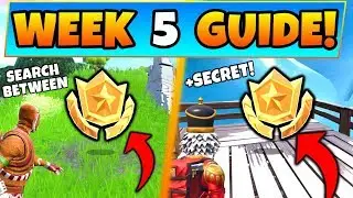 Fortnite WEEK 5 CHALLENGES! - Giant Rock Man Star, & Secret Star (Battle Royale Season 7 Guide)