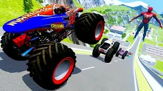 Epic High Speed monster trucks jumps stunts & crashes #014 | BeamNG Drive