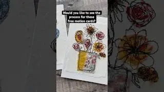 Free motion sewing tutorial - make floral greeting cards 🌸🌼🌺