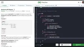 Rotate by 90 degree | GeeksForGeeks | Java | Best case Complexity