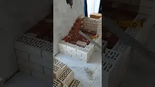 Камин из белого кирпича/ kamin od bele cigle