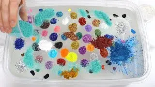Mixing ALL MY INGREDIENTS into CLEAR SLIME!! CRAZY & SATISFYING ASMR! Slime Coloring + More!