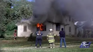 Rural fire departments burn down home outside Lincoln to give firefighters experience
