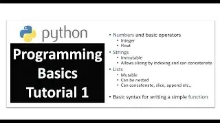 Python Programming Basics Tutorial 1