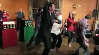 Kyle Busch dancing to Darrell Waltrip singing