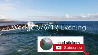 Wedge 5/6/19 drone Evening bodyboarding & surfing