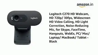 Logitech C270 HD Webcam, HD 720p/30fps,