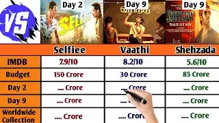 Selfiee day 2 boxoffice collection vs vaathi vs shehzada || day 9 worldwide collection