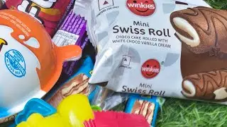 asmr cadbury gems lollipop kinder Joy kitkat dumper toy train dairy milk silk oreo biscuit kid's