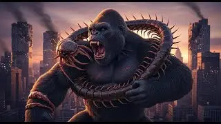 King Kong Faces a Giant Centipede in the City: An Epic Kaiju Showdown!