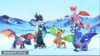 Unity Asset Store Pack - Little Dragons : Sea - models + animation (Download link in description)
