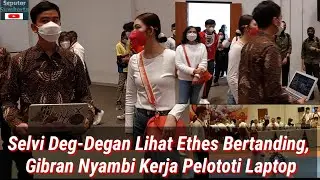 Gibran Dukung Ethes Bertanding Taekwondo Sambil Menenteng Laptop Nyambi Kerja