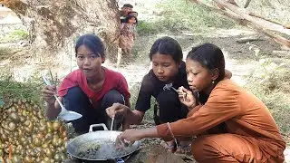 Collect Snails Cooking For Food!!Cooking KCHAO​ recipe