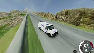 Police Van Driver Loses Control at High Speed and Smashes Car to Pieces