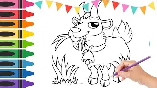 Goat Fun Painting & Coloring for Kids & Toddlers|Learn Animal Names & Colors|Playful Coloring Kiddos