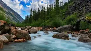 🍃Serene River in USA Valley - River Sounds Birds Chirping in Forest Stream for Morning Routine