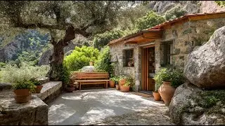 Serene Rustic-Modern Stone Villa Overlooking a Mountain Village