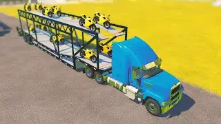 TRANSPORTING MOTOBIKE, YELLOW AND RED DUCATI TO GARAGE WITH MAN TRUCKS - Farming Simulator 22