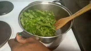 Boiled Chibwabwa (pumpkin leaves)