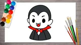 Spooky Halloween Drawing for kids | Dracula drawing tutorial | Tori Sketchbook 