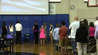 National Anthem at Center School Open House 2014 Livi Tsetsilas (11 y/o)