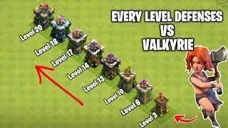 Every Level Defenses Challenge | Valkyrie Vs Defenses | Clash Of Clans |