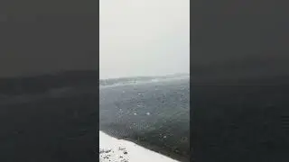 Lake Geneva in the winter storm