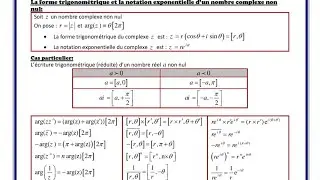 Les nombres complexes ( forme trigonom&eacute;trique et notation exponentielle ) 2bac svt-pc 