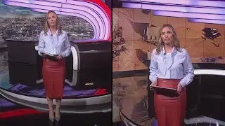Leather Skirt Bow Blouse Anne O'Donnell 20211025