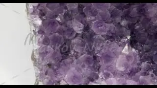 Amethyst Druse, panorama, top view. Close-up. 4K