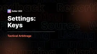 Tactical Arbitrage 1.0 - Settings: Keys