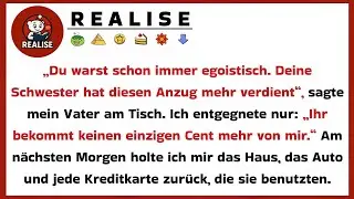 „Du warst schon immer egoistisch. Deine Schwester hat diesen Anzug mehr verdient“, sagte mein Vater