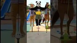 &ldquo;Bounce Buddies: The Pogo Stick Fun Gone Wrong!&rdquo;🤣🤣❤️#funny #cartoon #cat#cat #horse #panda