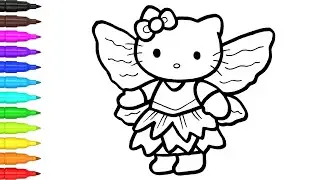 How to Draw Cute Hello Kitty for Kids | Hello Kitty Drawing and Coloring for Kids | Easy Drawing 